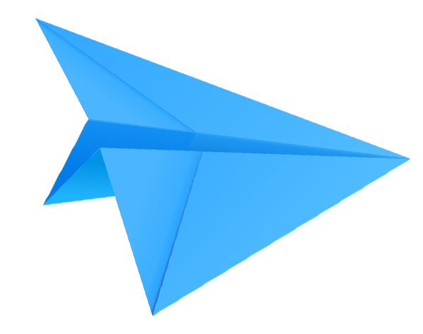 Blue paper plane